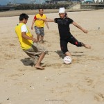 Beach Football in action