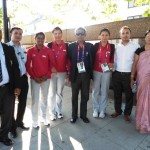 Olympian archers. Bombyla , Deepika Kumari and Chekrovolu Swuro with EMA members and Bomyla’s parents at Lord Stadium