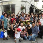 Outside Victoria Library and Pub with Mary Kom and Laishram Devendro