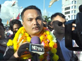 KCP (City Meitei) leader Naorem Brojen alias City Meitei brought back to the state on an Air India flight AI 723 by Sajiwa Jail SP IK Muivah and Imphal Police SDPO Madunimai from the national capital.