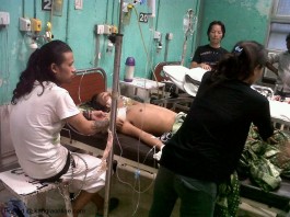 Mr Bony lying on bed of Safdarjung Hospital