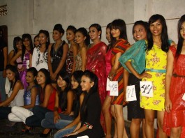 Contestants posing for a group picture during the Miss Manipur contestant screening test at the Iboyaima Shumang Leela Shanglen on Wednesday