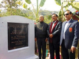 State Deputy Chief Minister Gaikhangam today laid the foundation stone of the Leimatak Bridge at Taosang in Tamenglong district
