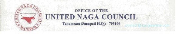 United Naga Council Manipur - Acknowledgement for Lui-Ngai-Ni