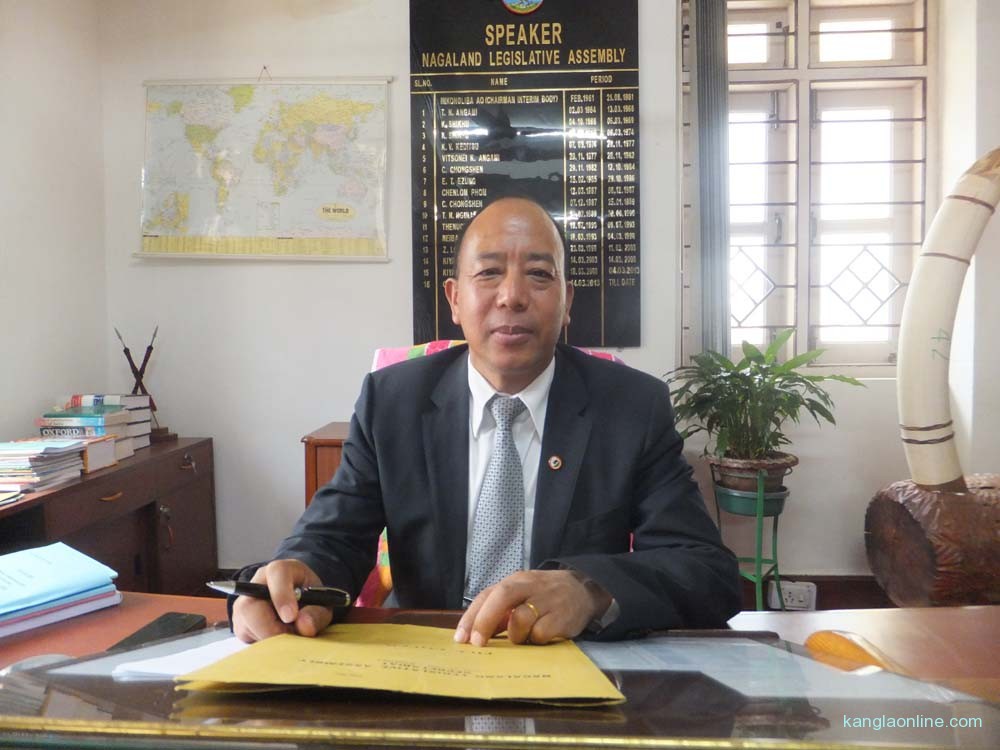 Nagaland Assembly Speaker Chotisuh Sazo at his Office Chamber at Kohima. NEPS Photo