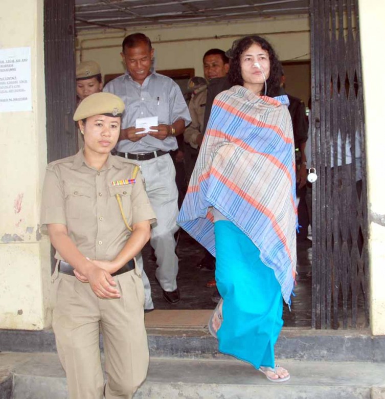 Sharmila coming out of the court room