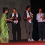 Manabendra-Adhikary,-Arun-Nath-and-Ranjit-Sarma-of-Othelo-felicitated-at-brahmaputra-Valley-Film-Festival-’15