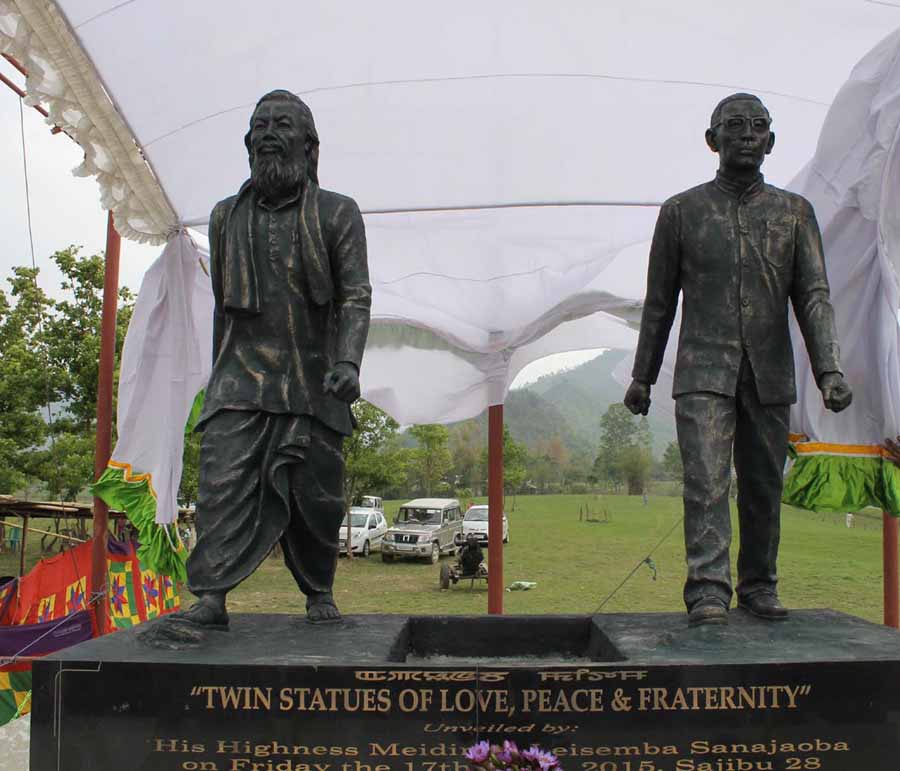The second Twin Statues of Love, Peace and Fraternity unvieled at Hongmahn Tangkhul Village, Senapati district.