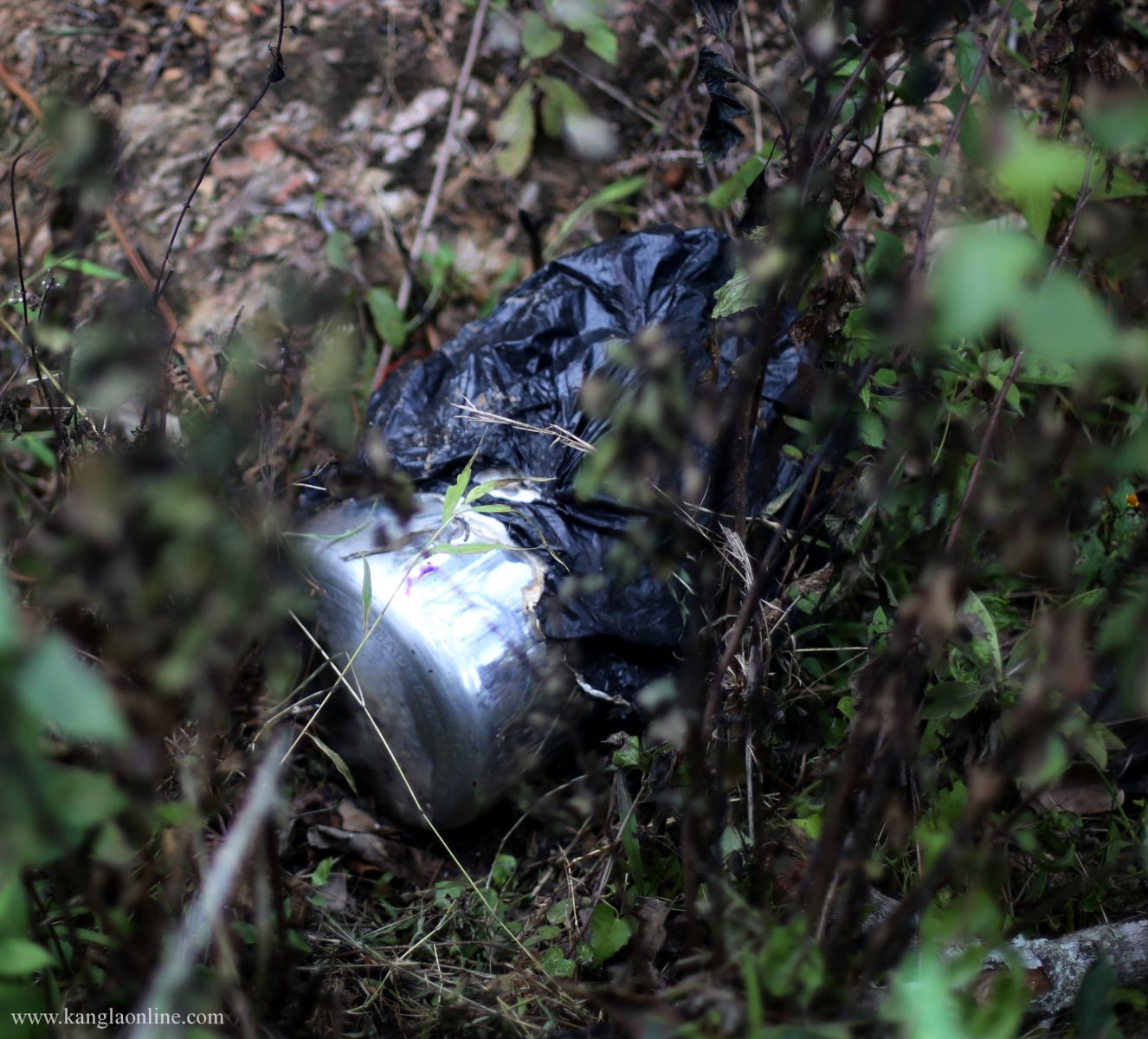 IED bomb was implanted in a pressure cooker to ambush the Indian Army by militants at Paraolon, Chandel District, Manipur. Photo by Deepak Shijagurumayum. 