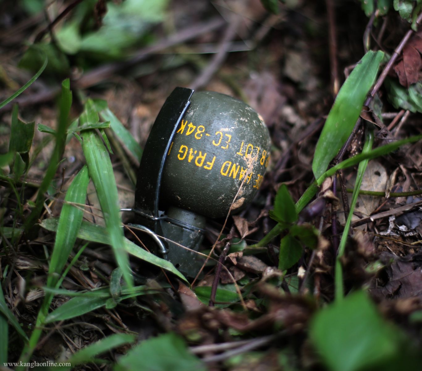 Chinese made hand granade which was found at the ambush site at Paraolon, Chandel District, Manipur. Photo by Deepak Shijagurumayum. 
