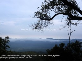 View of Angko Hill where the operation took place by the Indian Army in Tamu District, Myanmar. Express photo by Deepak Shijagurumayum