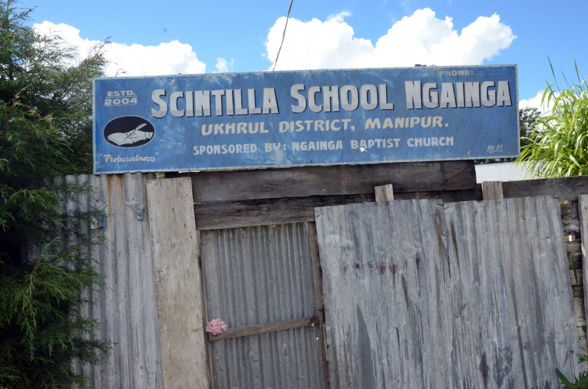Ngainga Church sponsored school hoardings. Photo- Chingtham Balbir Khuman