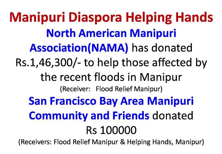 San Francisco Bay Area Manipuri Community Flood Relief donation