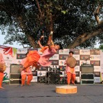 Artist from Manipur performing traditional Pung Cholom Dance during ongoing  North East Festival at Indira Gandhi National Centre for Arts in New Delhi on October 17, 2015. (Photo by UB Photos)