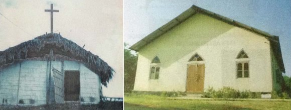 Earlier thatched Church of Rongphar Baptist Church (RBC), and now RCC Church at Rongphar Village