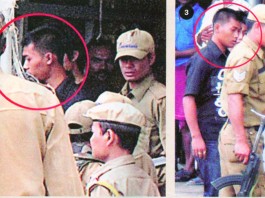 Images of Sanjit with police before the fake encounter