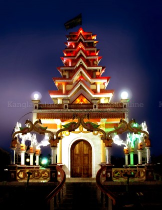 Ebudhou Pakhanba Temple at MMRC Park Khangabok - Night View