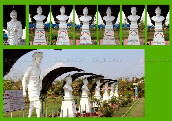 Sculptures Representing Seven Divine Maichous (Scholars) of Meetei Meitei at MMRC Park Khangabok Manipur