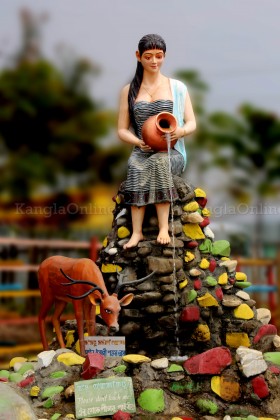 Statue representing Meetei / MeiteiWoman at MMRC Park Khangabok Manipur