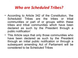 Who are considered Scheduled Tribe ST