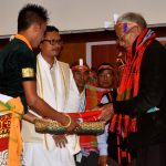 Gift’s were exchange with the 33 old age people from Sangshak and Titular King of Manipur, Leisemba Sanajaoba and the organiser.