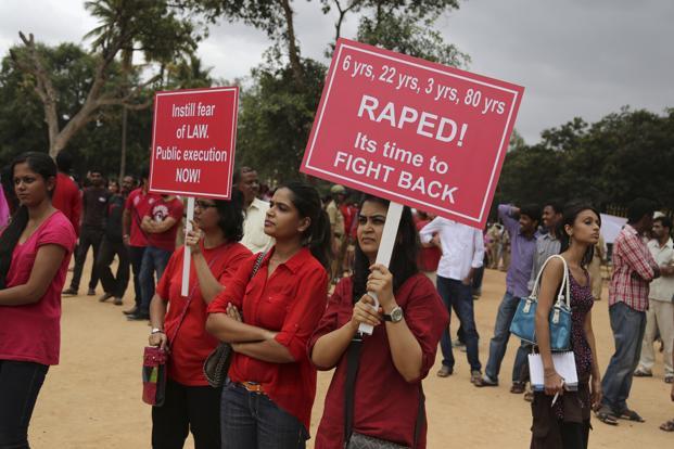 A file photo of a protest against alleged rape of a 6-year-old girl child in Bangalore in July 2014. Photo: AP