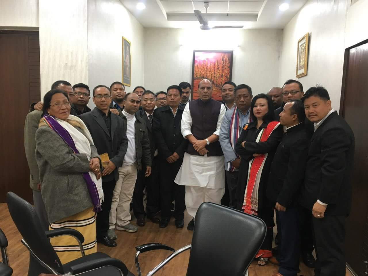 The civil society delegation with home minister Rajnath Singh. By special arrangement